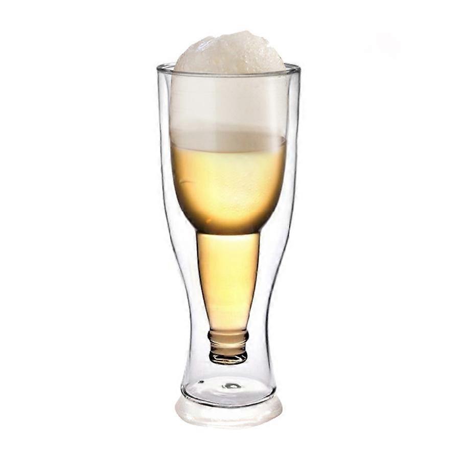 250ml Double Wall Insulated Beer Glass with Upside Down Design, Unique Gift