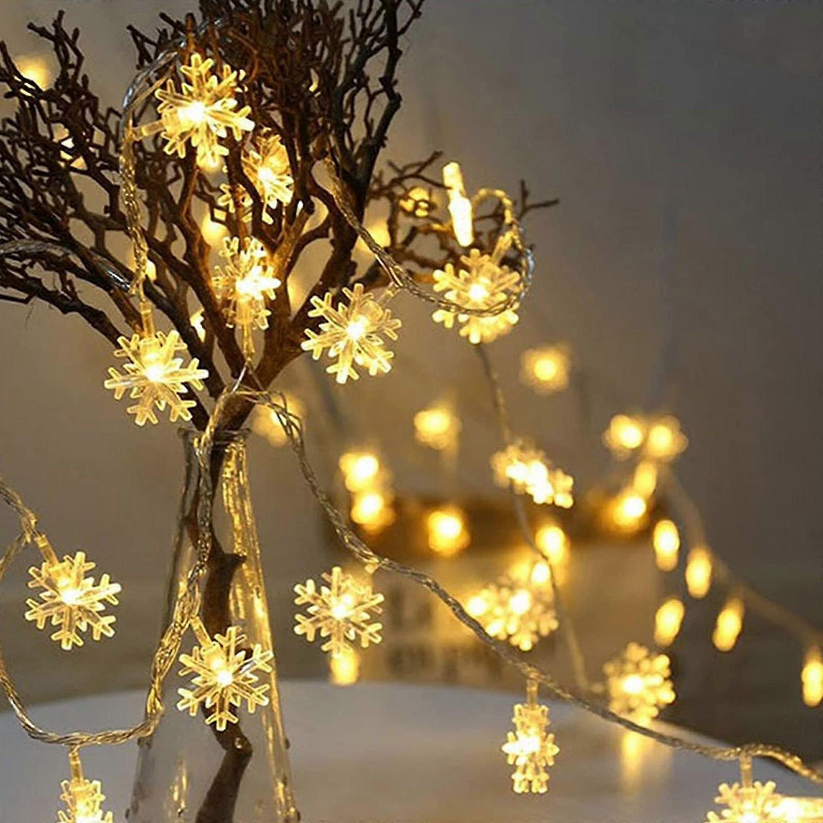 Snowflake LED String Lights Fairy Lights LED Lights Battery/USB Powered Garland New Year's Christmas Decorations Noel Navidad