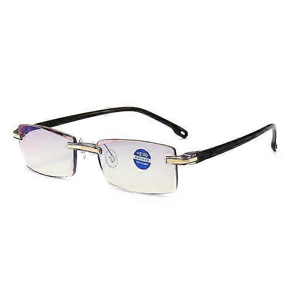 New High-end Diamond Trimming Glasses for Presbyopia Farsighted Longsighted Anti Blue Light Frameless Glasses Reading Glasses