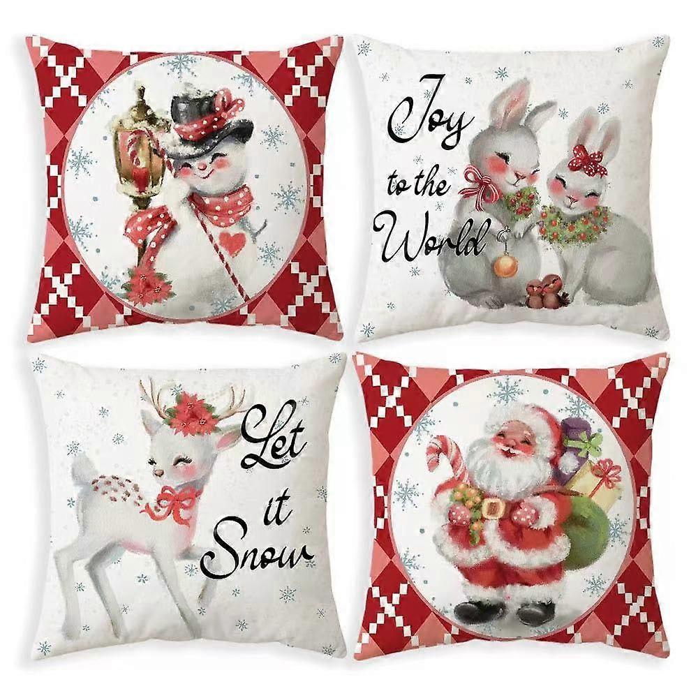 4 Pieces Soft Plush Throw Pillow Covers 18x18 Inch for Sofa and Bed Decorative Cushion Cases in Various Colors