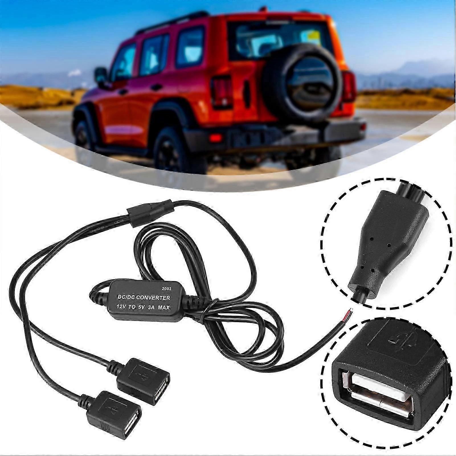 12v 5v USB Female Step-Down Regulator Waterproof DC/DC Converter for Radios