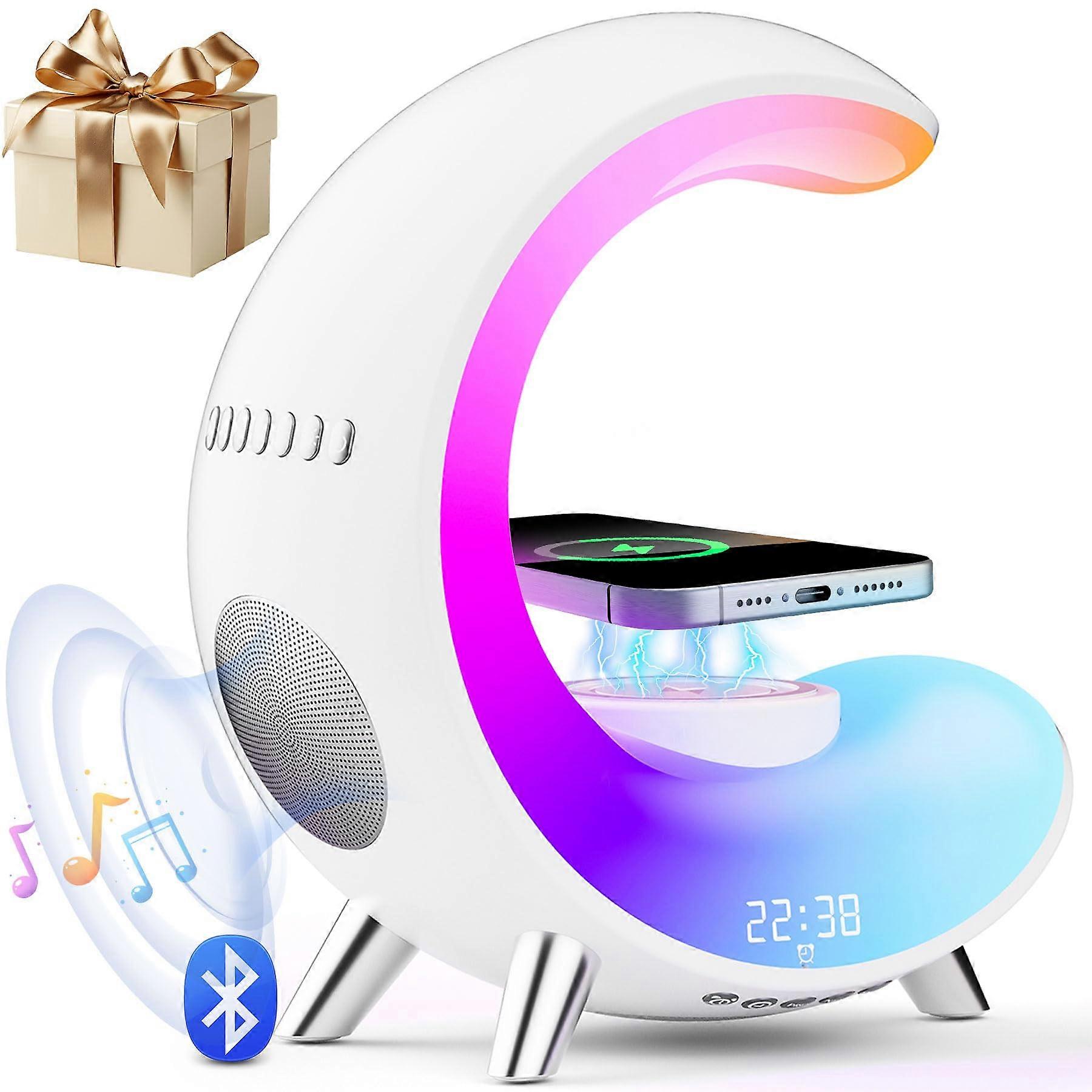 Multifunctional Bluetooth Speaker with Adjustable Desk Lamp and Color Ambient Lighting for Home and Office Use