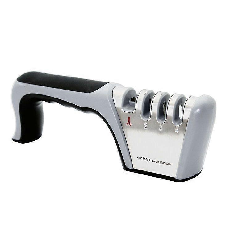 Knife Sharpener, 4 in 1 and Ergonomic Design Knife Sharpener, Knife Sharpener for Polishing, Sharpening and Repairing Kitchen Knives, Scissors and Ot