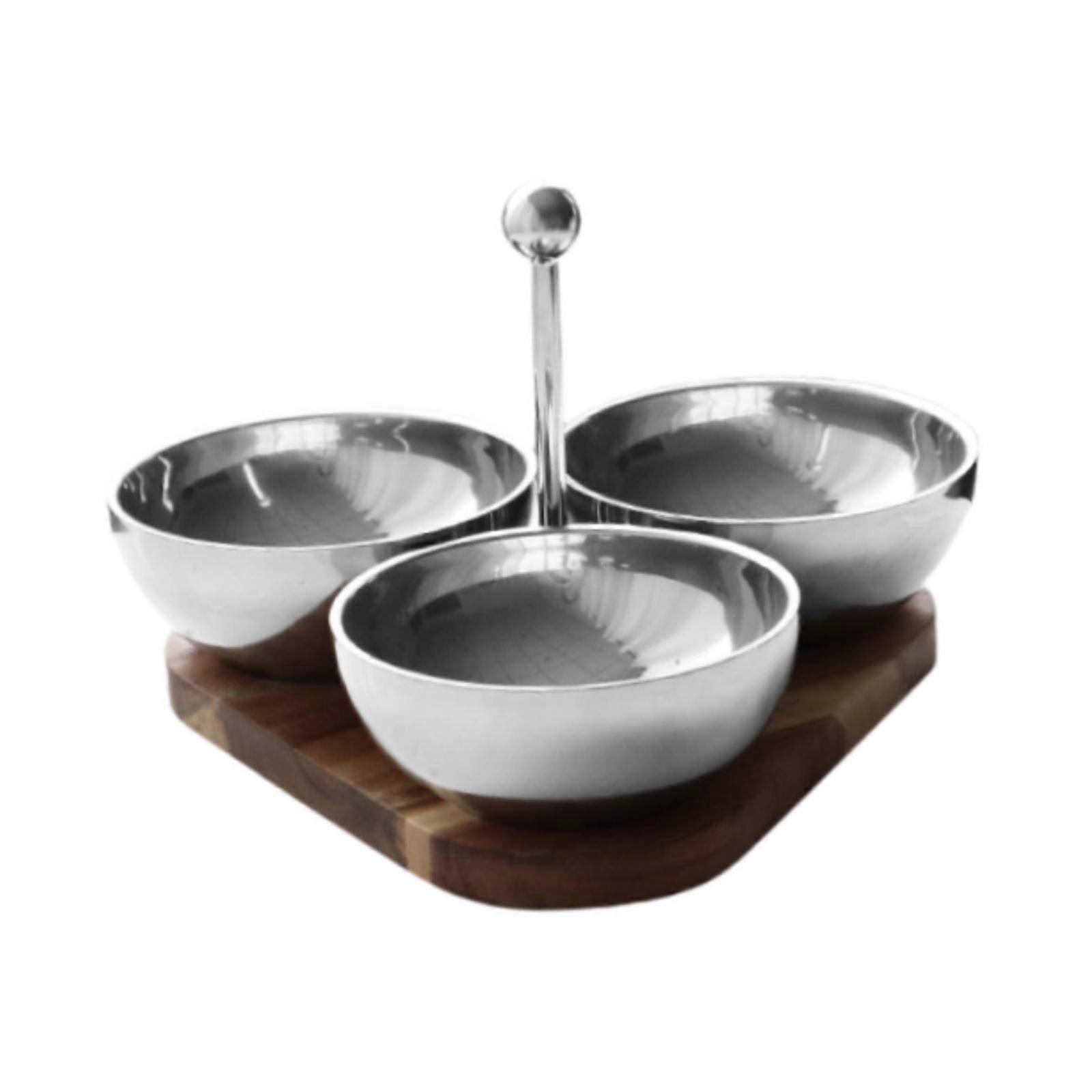 3-compartment Serving Bowl Snack Server for Olives Chips Kitchen Dried Fruit
