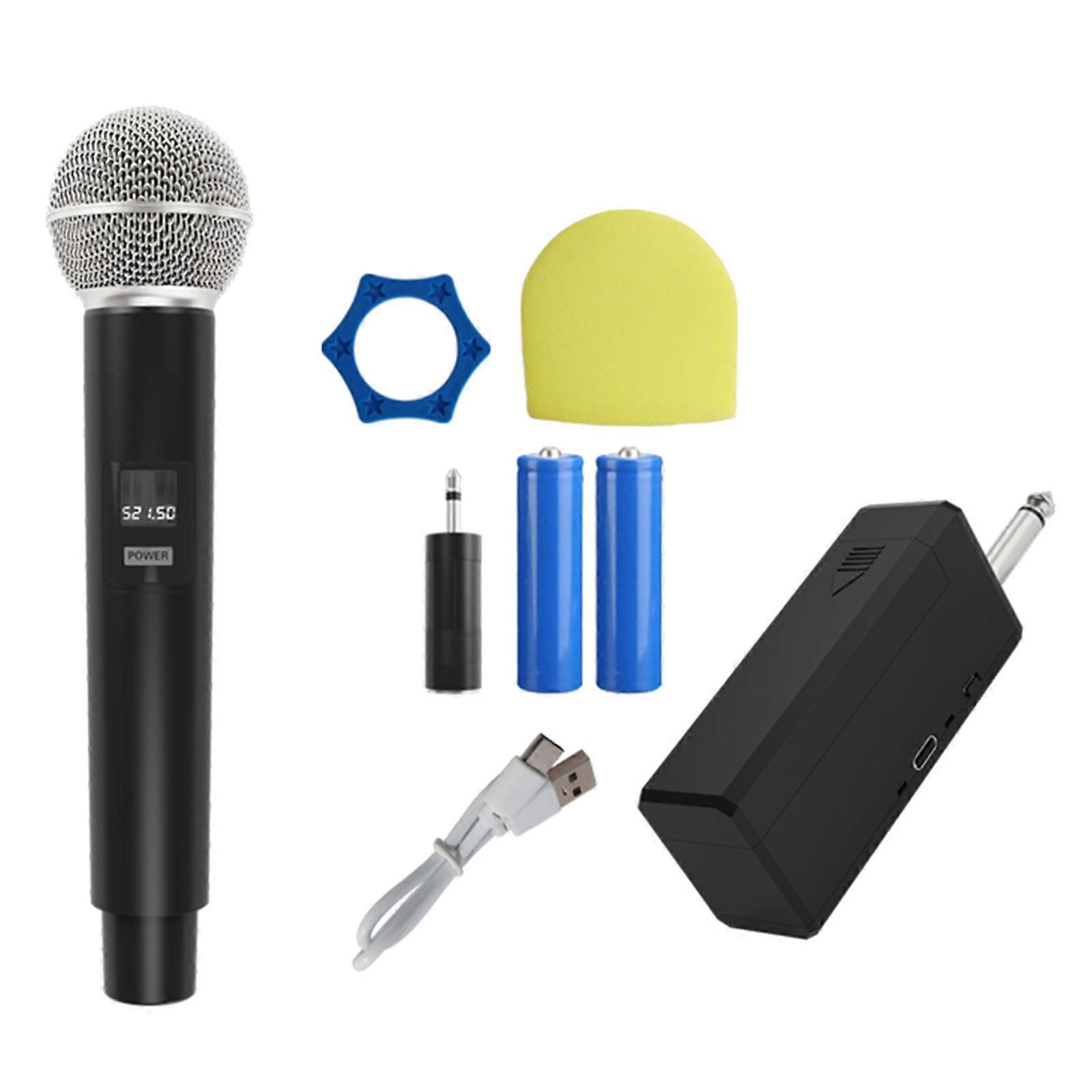 2.4GHz Rechargeable Wireless Microphones Set, Handheld Metal Microphones for Karaoke, KTV, Wedding, Church Multicolor