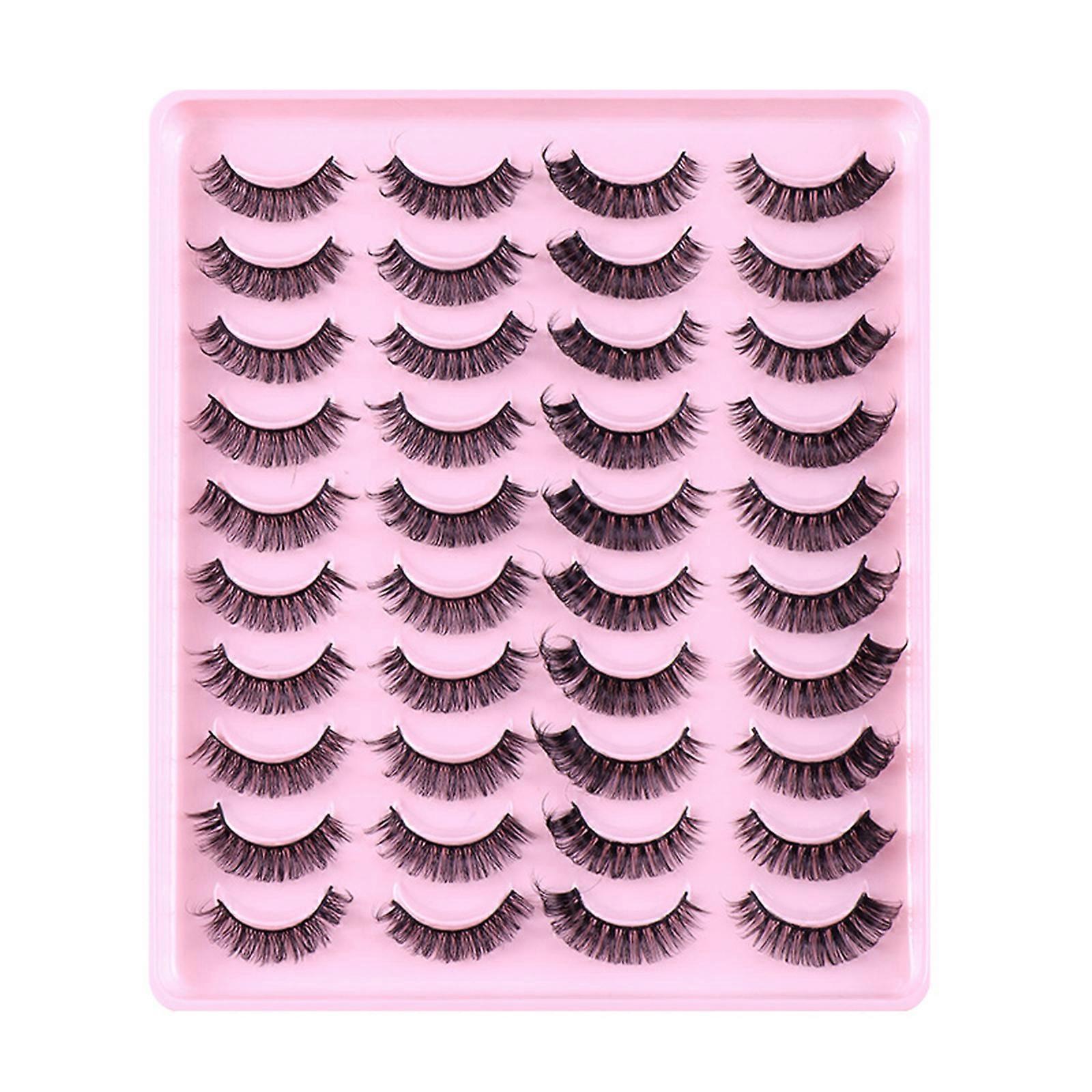 Russian Strip Volume Eyelashes DD Curl Wispy Fluffy False Eyelashes Look Like Lashes Extensions Natural-Lashes Pack