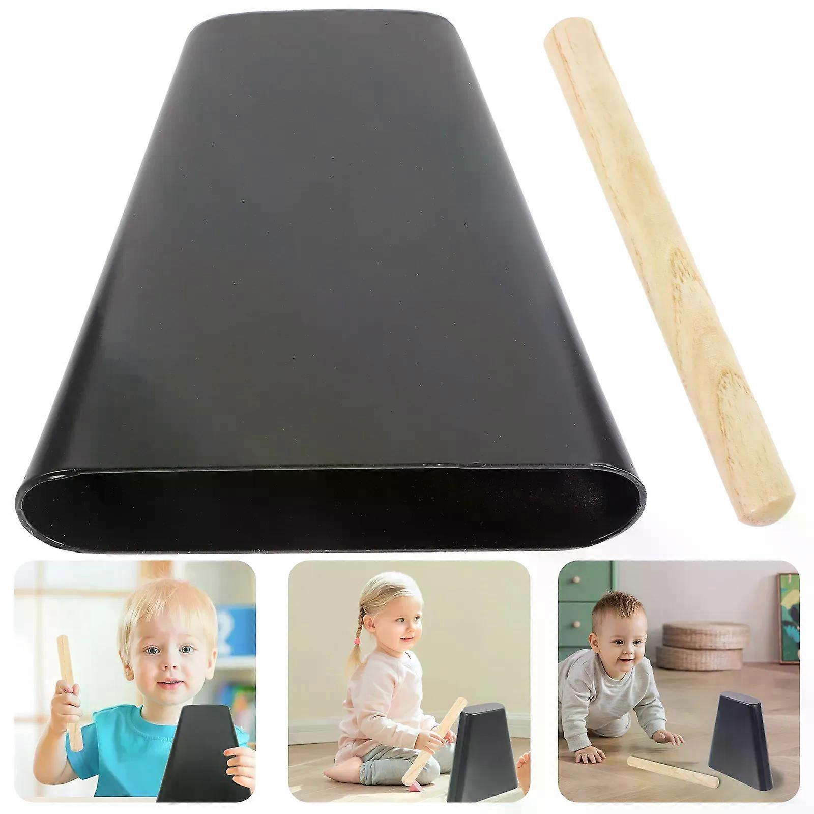 6 Inch Musical Instrument Bell Salsas High Quality Percussion Musical Instrument Black Metal Cattlebell Hand Held Cow Bell Drum