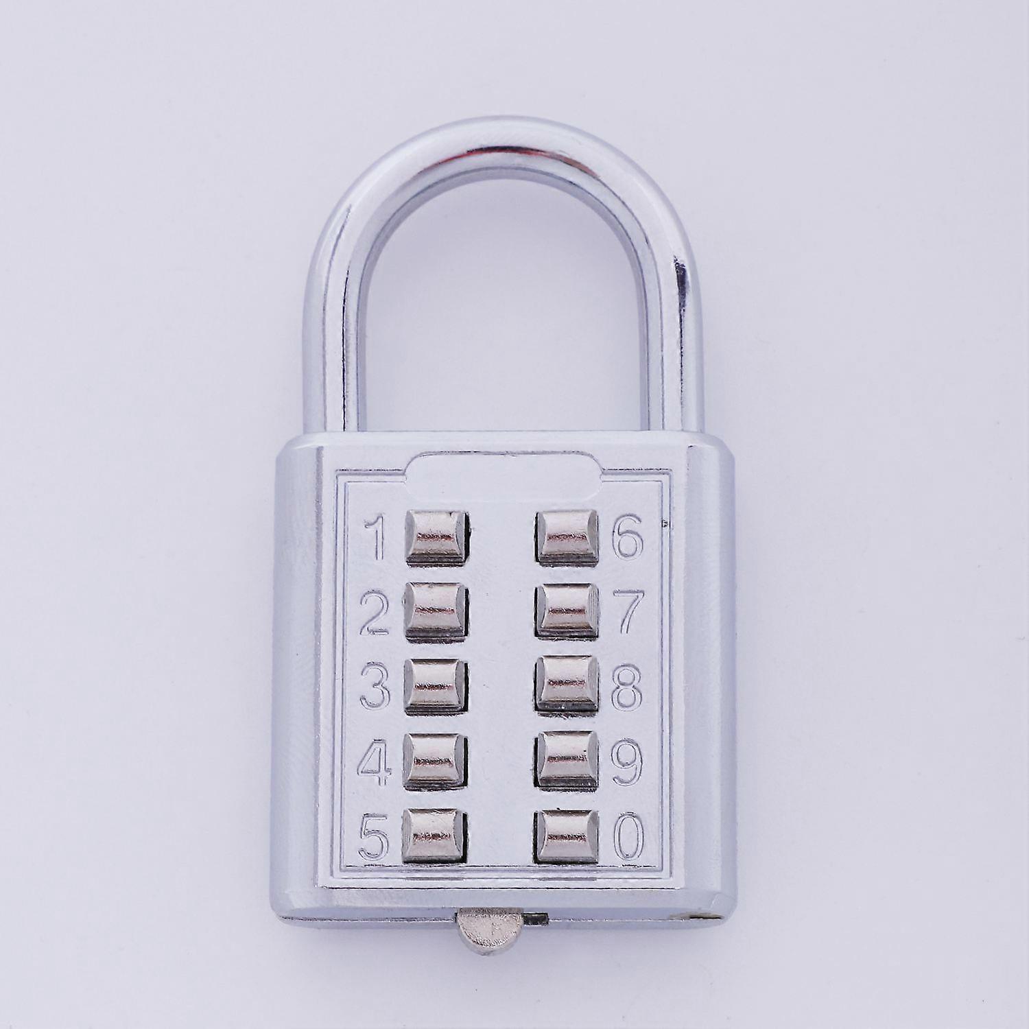 Anti-theft Button Combination Padlock Digit Password Lock Zinc Alloy