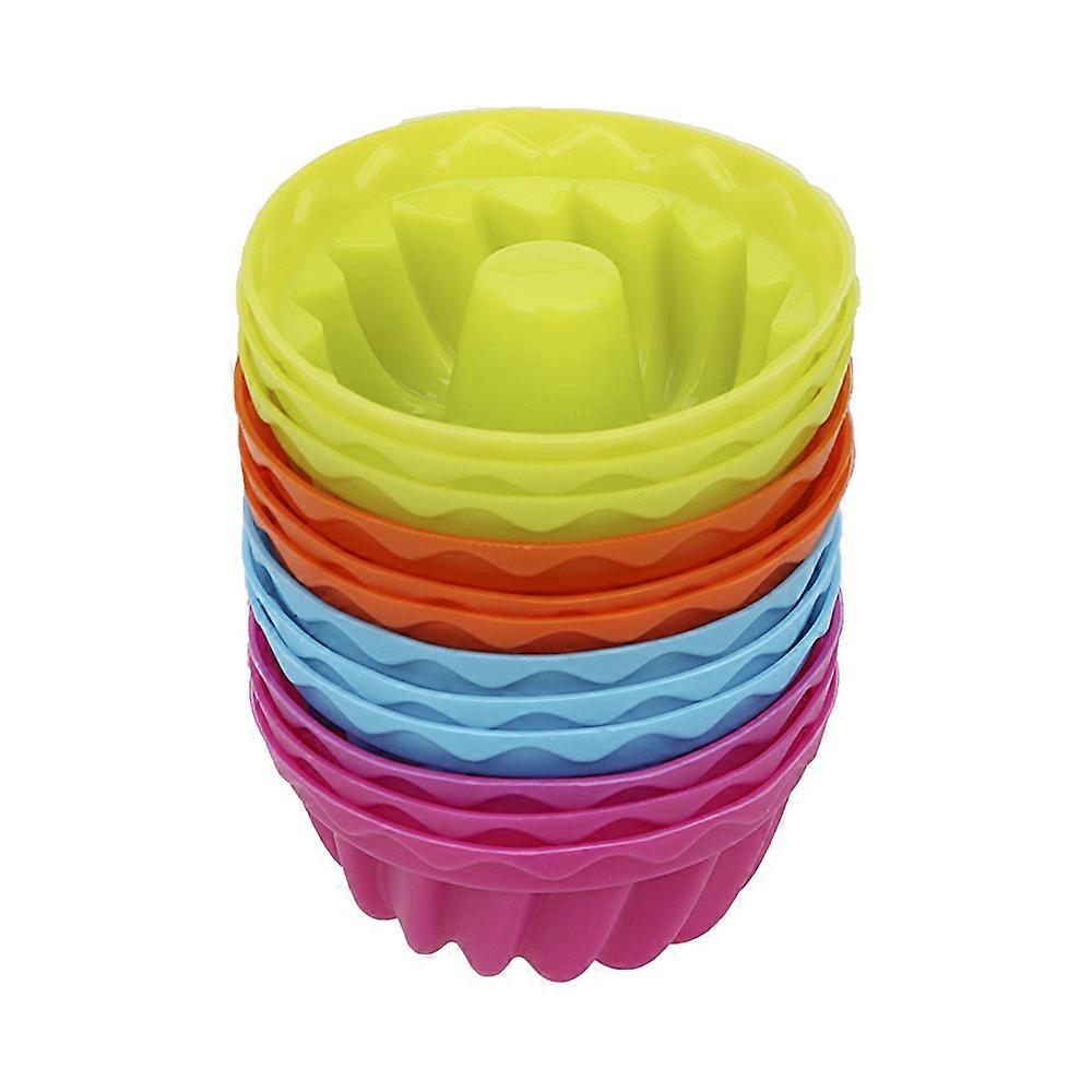 12 pcs Thread Shape Baking Jelly Mould Silicone Pudding Cupcake Muffin Donut Mold