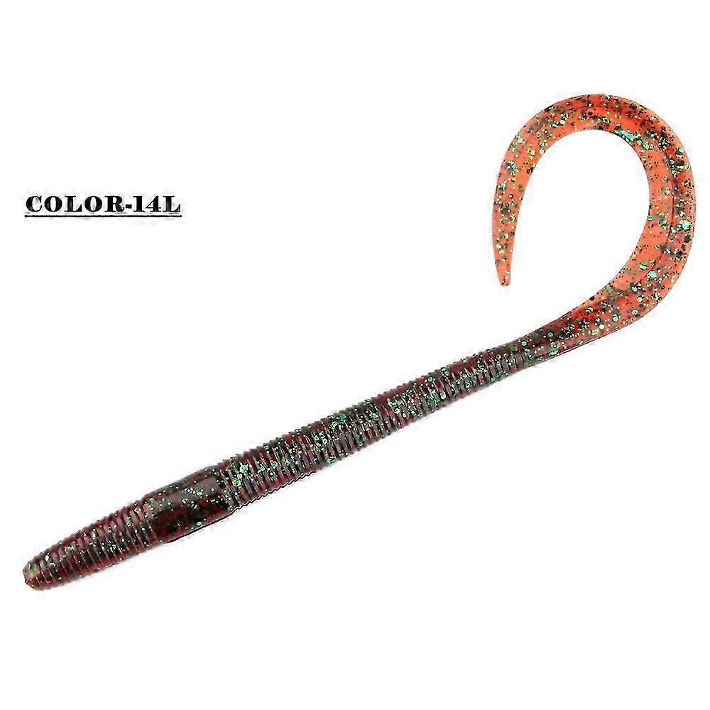 Spinpoler פיתוי דיג רך זנב ארוך 8 "10" תולעת סיליקון מלאכותית בצבע כפול לדיג במים מלוחים ומים מתוקים מתאים לבס ואוקיינוס בו