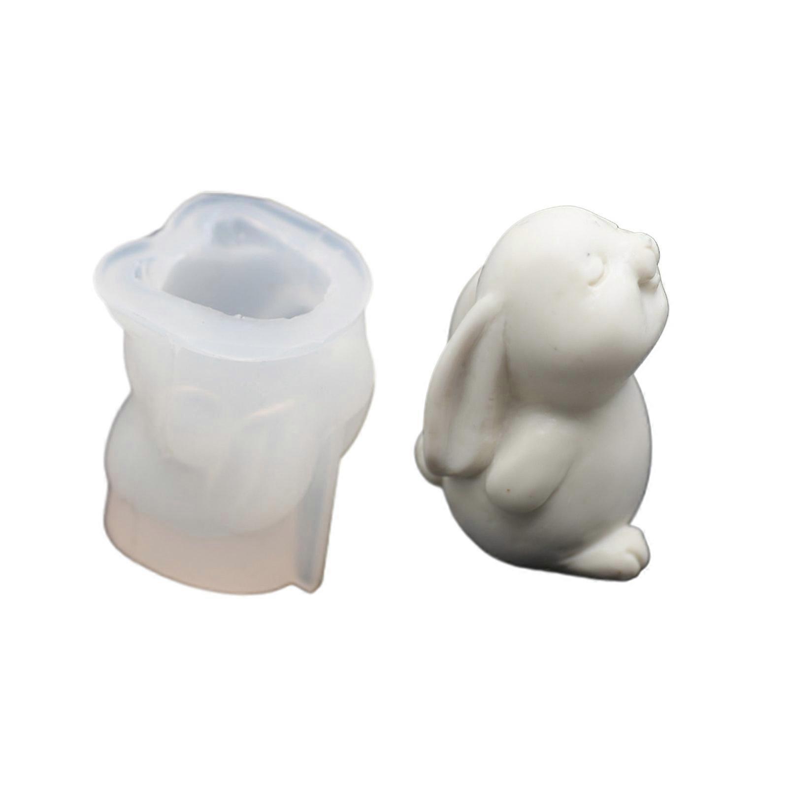 Rogue-Rabbit Silicone Mold Squinting Rabbit Shape Candle Mold DIY Handmade Scented Candle Mould Reusable Craft Tool