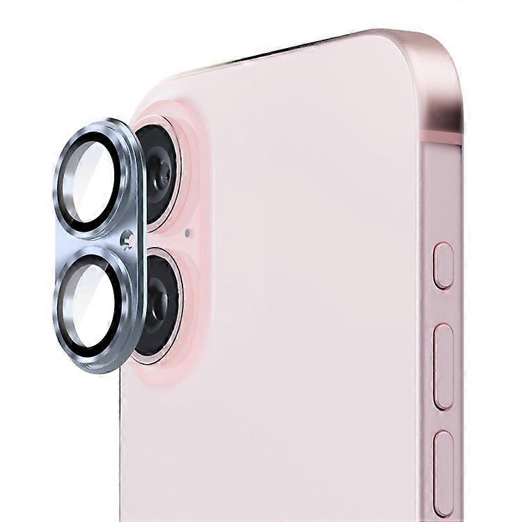 ENKAY HAT PRINCE Compatible For iPhone 16 / 16 Plus Integrated Camera Lens Protector Aluminum Alloy + Tempered Glass Lens Film