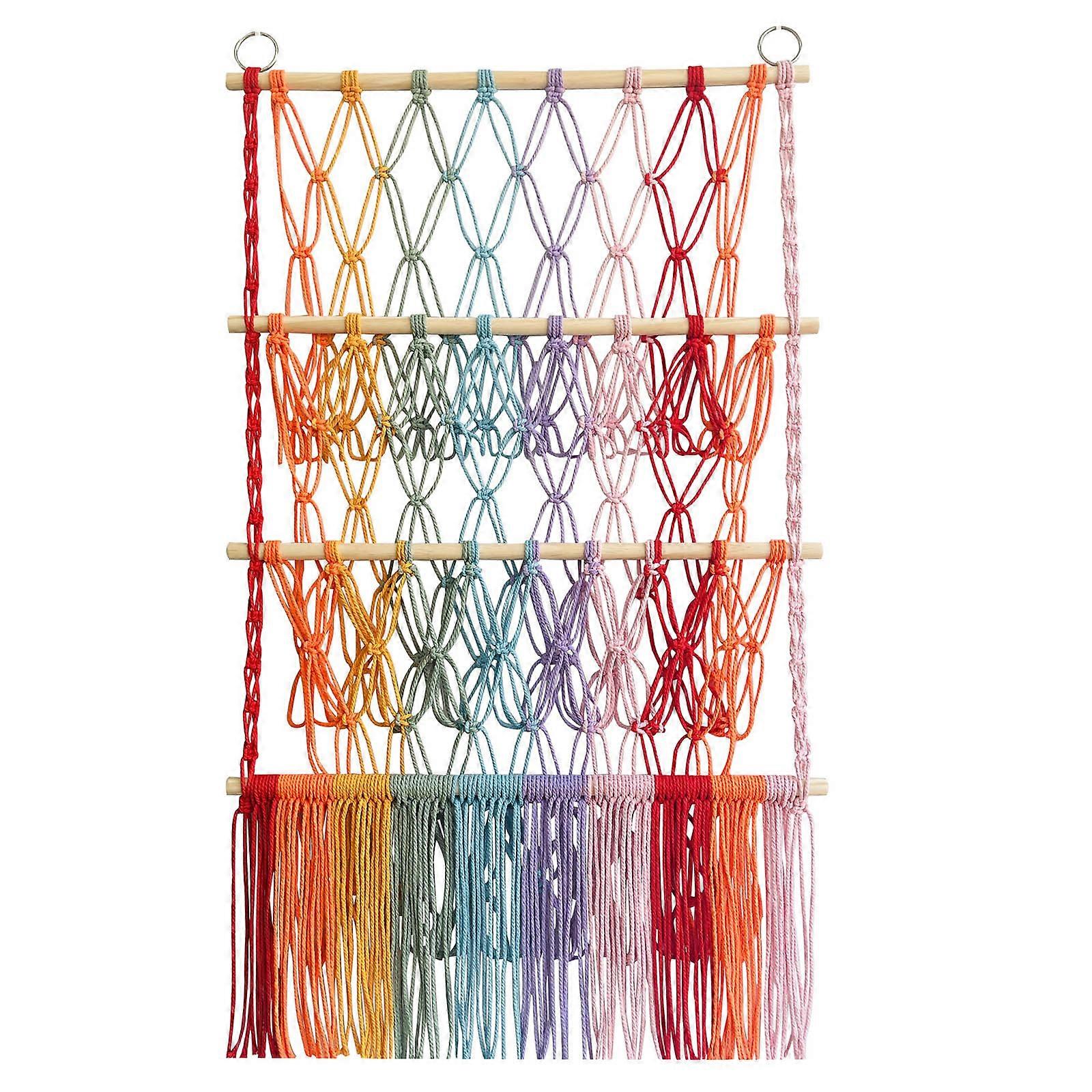 3 Layer Toy Storage Net Rack Practical Woven Hanging Shelf Convenient Plush Toys Organizer for Animal Toy Enthusiasts