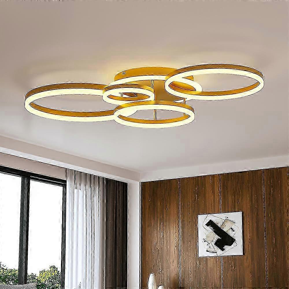 5-Light Dimmable Luxurious Gold Loop LED Ceiling Light
