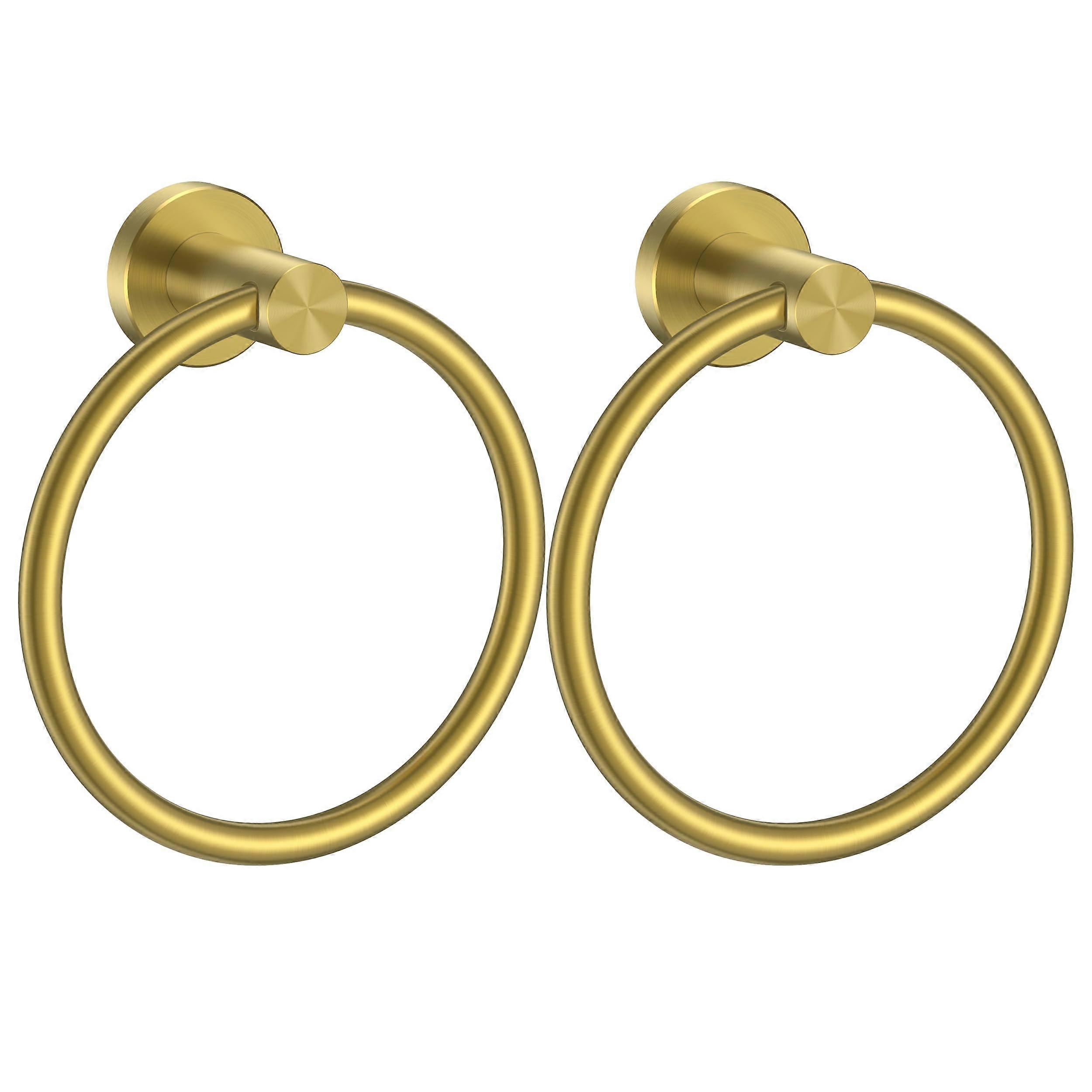 2 Packs Modern Towel Ring for Bath Dark Gold