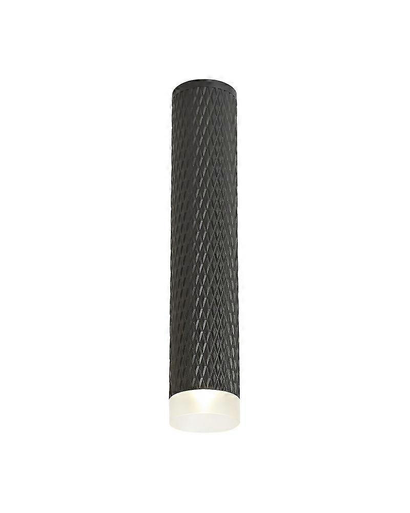 Megan 1 Light 30cm Surface Mounted Ceiling Gu10, Sand Black/acrylic Ring