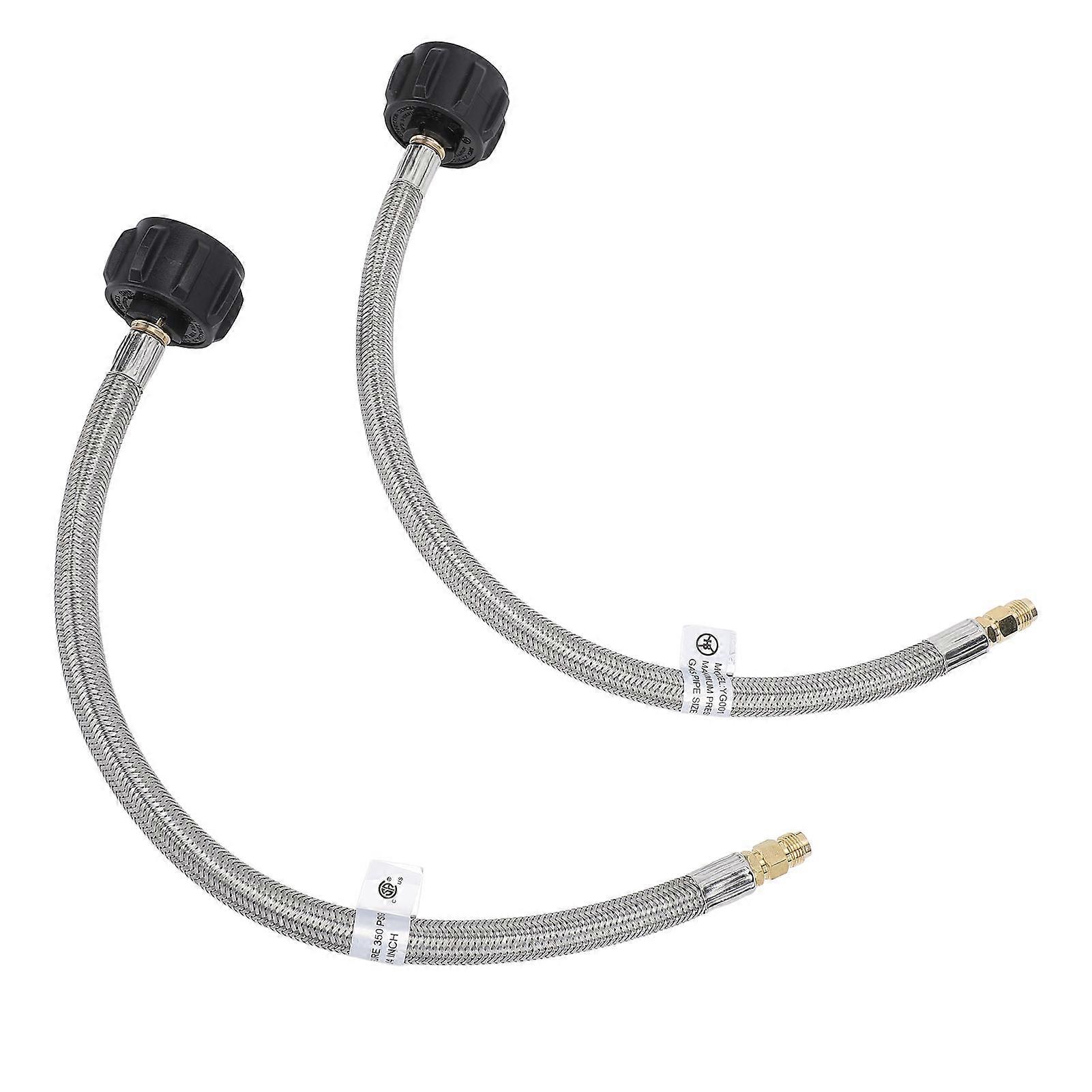 2pcs RV Pigtail Hose Connector 15inch 1/4in NPT High Pressure 2 Stage Auto Changeover Regulator Pigtail Hose for RV Van Trailer 