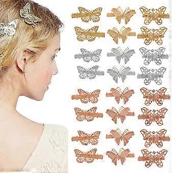 Tornante a farfalla di Halloween Forcina a farfalla in metallo Accessori per capelli da donna a farfalla cava in metallo