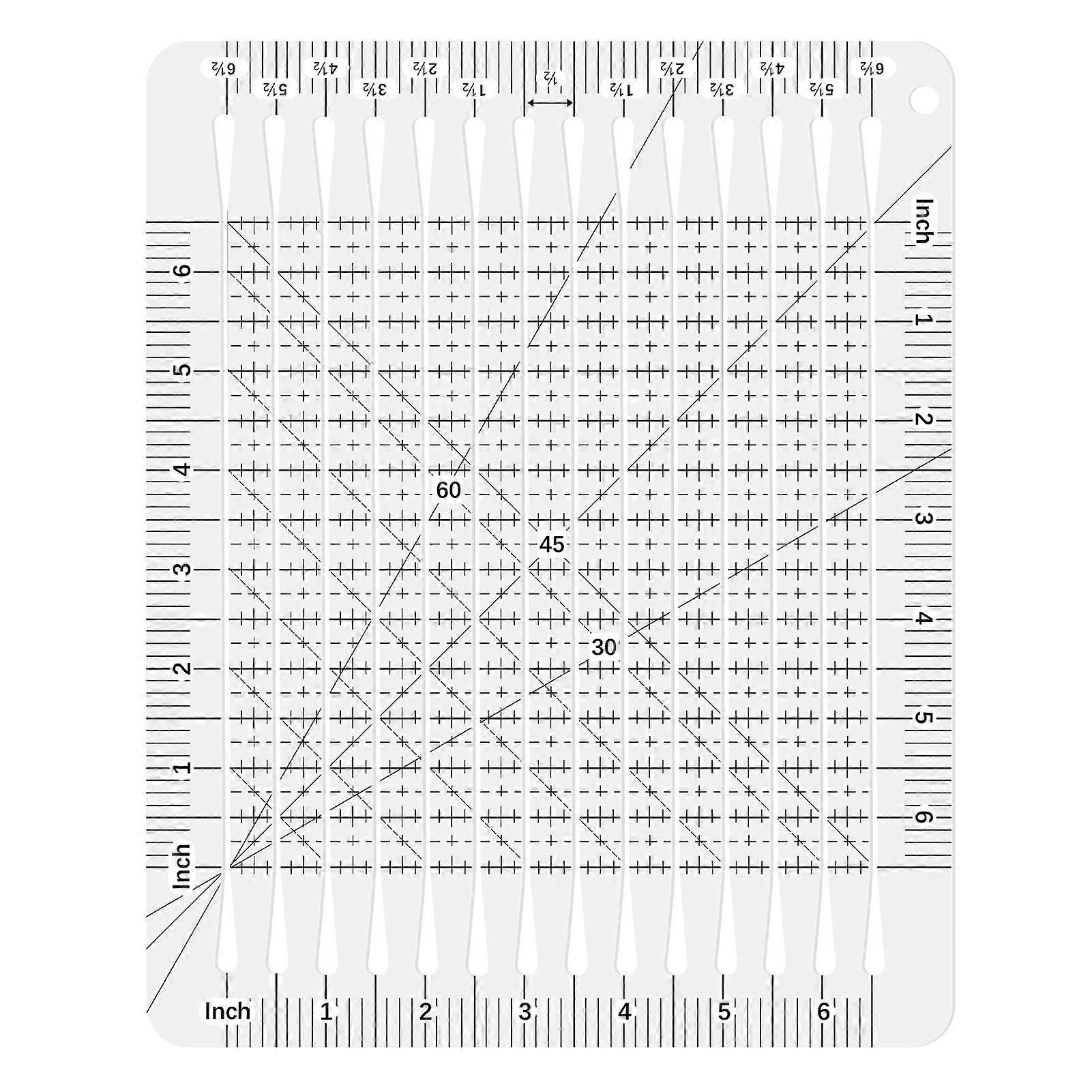 6/12inch Scale Slotted Quilting Ruler Acrylic Fabric Strip Cutting Sewing Patchwork Template Arts Crafts Supplies Tools