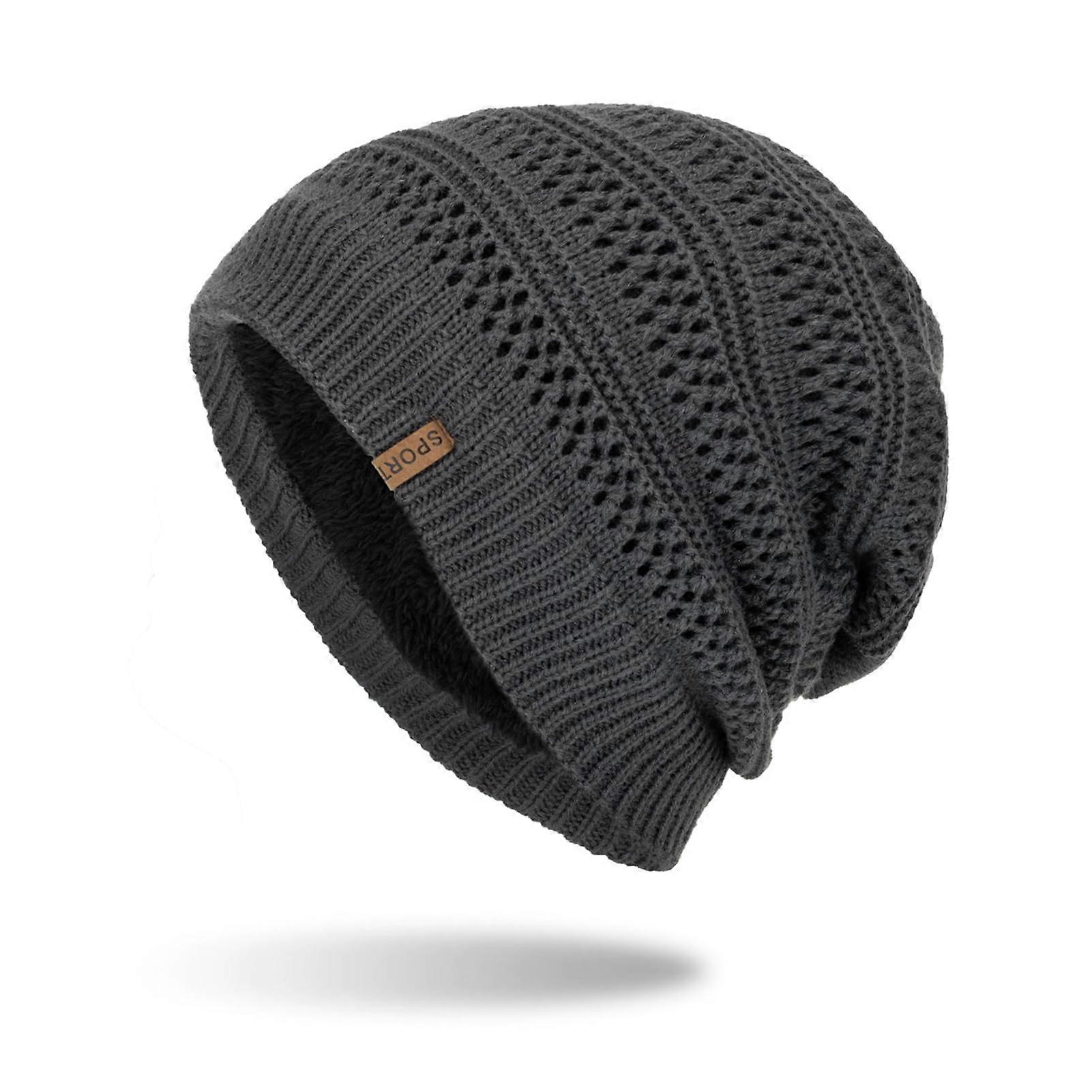 Kış Örgü Beanie Şapkaları Termal Polar Kadın ve Erkekler İçin Yumuşak Kalın Kayak Kafatası Kapakları