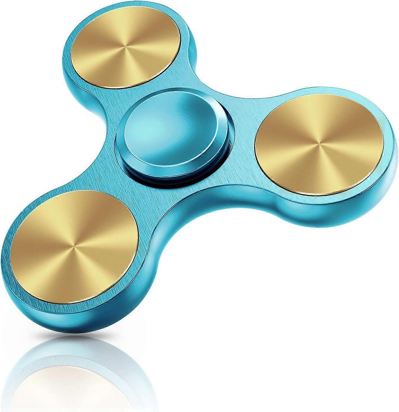 Stainless Steel Fidget Spinner - Spin 4-10 Minutes - ADHD for All Ages (Sky Blue)