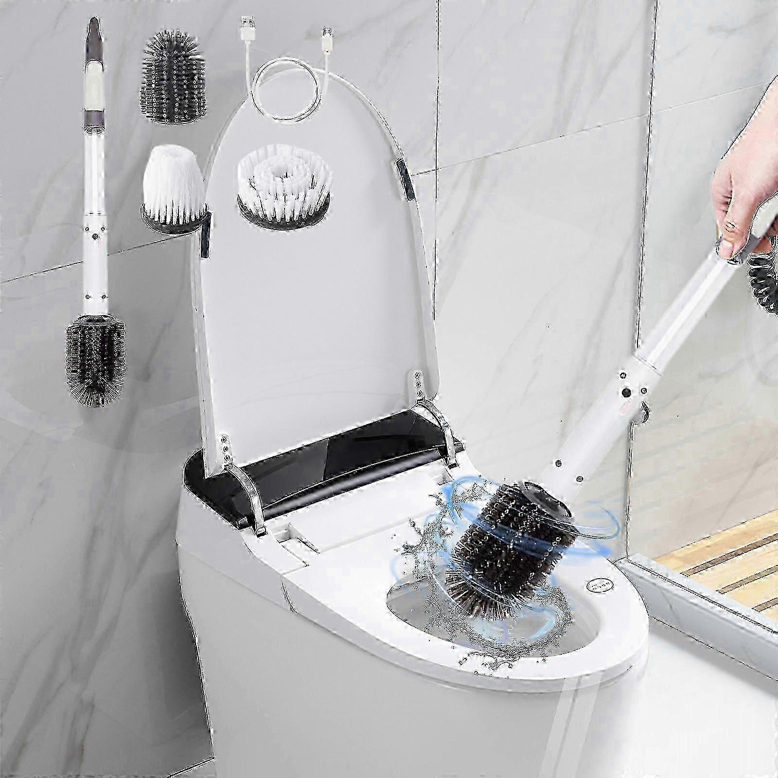 Spazzola Elettrica Per La Pulizia Manico Lungo Spazzola Per Pavimenti Ricarica Casa Bagno Mocio Scopino Per WC Strumenti Per La Pulizia Della Cucina Spazzola Per WC A Parete Con Tre Testina