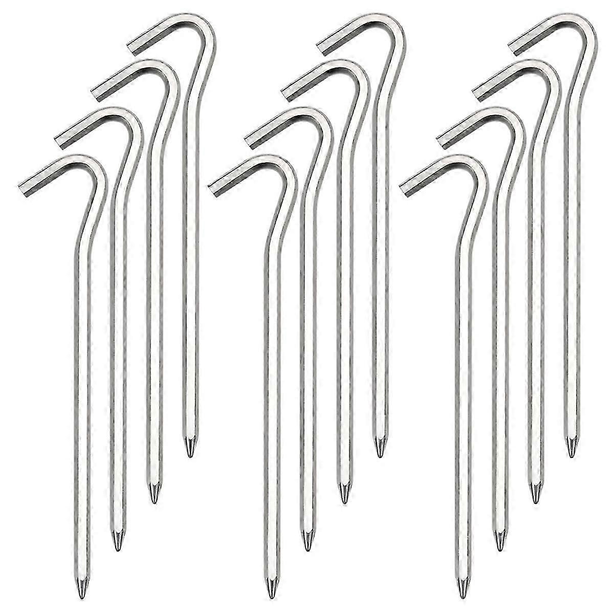 Aluminum Tent Stakes With Hooks, Hexagonal Pole Canopy Stakes, Suitable For Camping, Canopy