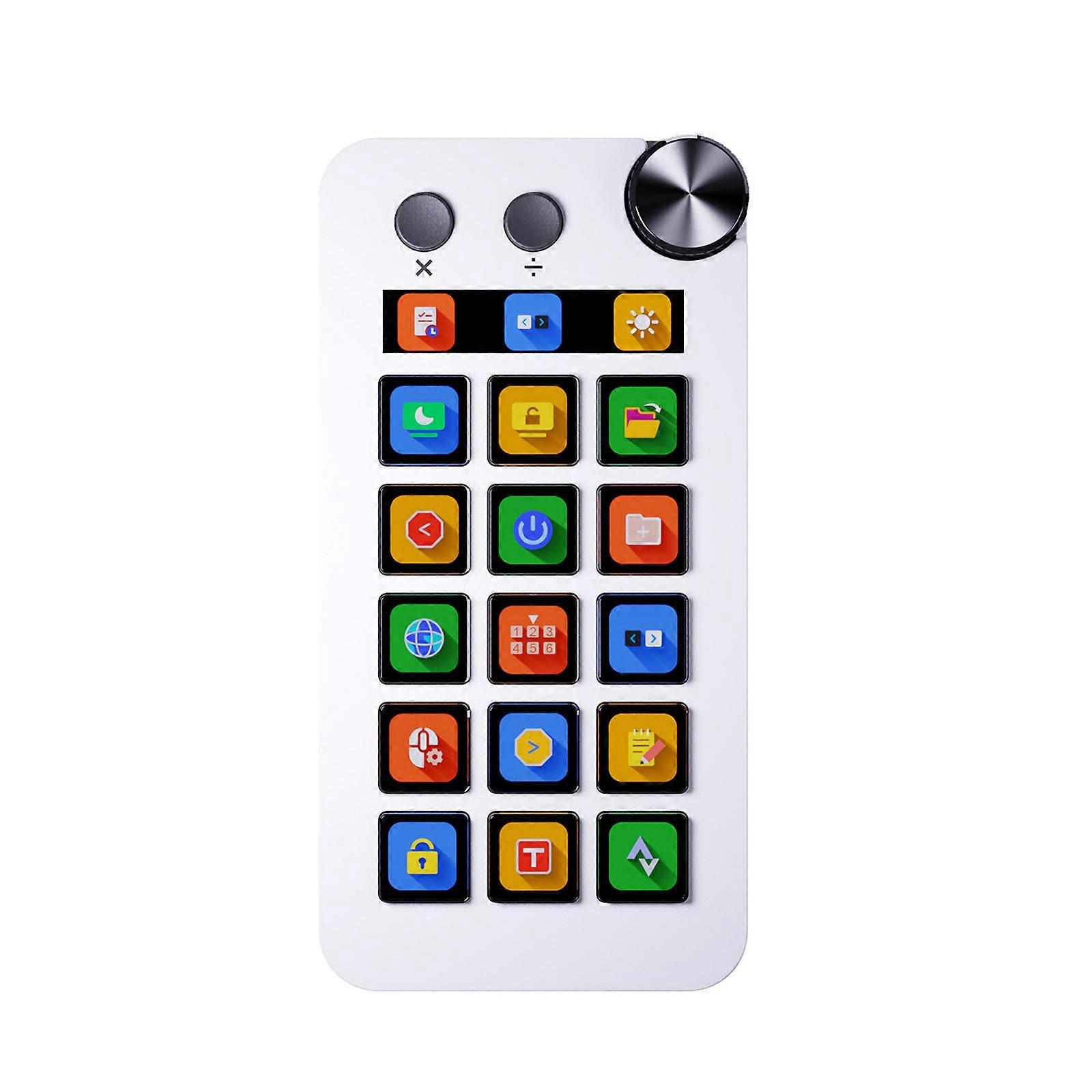 StreamDeck Visual 15Keys Mini Tastaturen Lcd Taste Living Controller Taste für Win Desktop Controller Customs Weiß