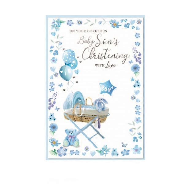 Simon Elvin On Your Gorgeous Baby Son's Christening Greetings Card (Pack of 6)