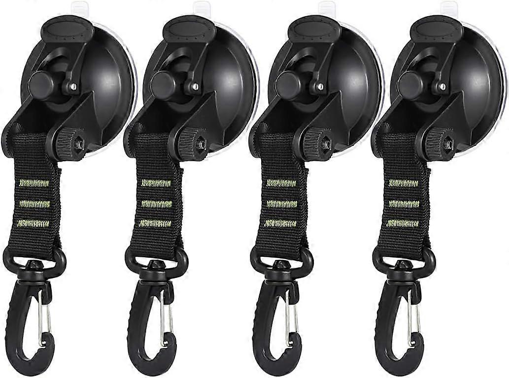 4 Pieces Suction Cup Anchor with Tie Down Hook Attachment, Suction Cup Car Hook, Car Side Tents Camping Tarpaulin Accessory, for Car Boat Camping Ten