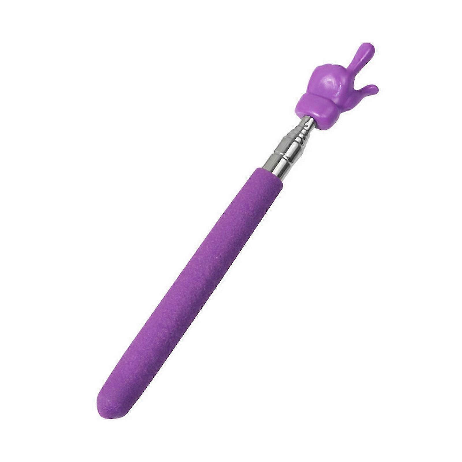 Retractable Teacher Pointer Colored Non-slip Handle Finger Design Stainless Steel Telescopic Rod Guiding Multifunctional Long Teaching Pointer Whitebo