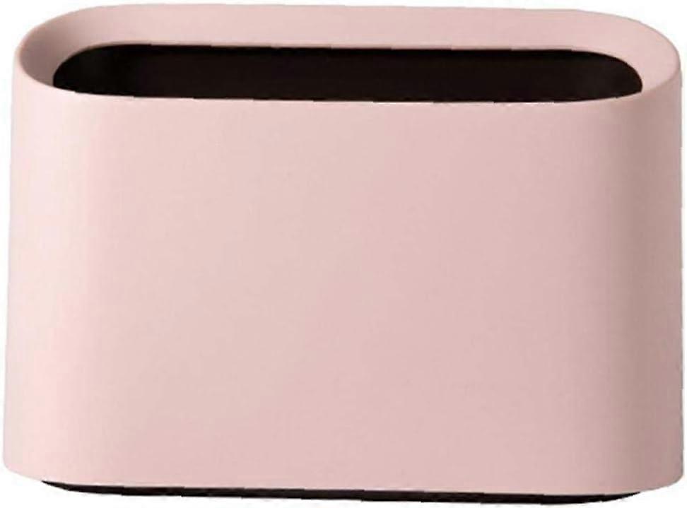 Desktop trash can Mini desktop trash can Small office trash can without cover square mini dining table trash can 21.7*8.8*14.5cm pink 1 piec