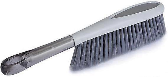 Hand Broom, 14 inch Large Counter Duster, Slightly Stiff Plastic Bristle Brush with Long Handle, Sweep for Furniture, Floor, Bench, Carpet, Woodworkin