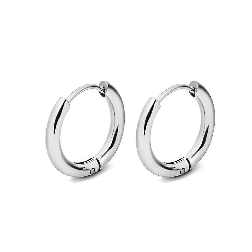 1Pair Stainless Steel Hoop Earrings Womens Mens Small Earring
