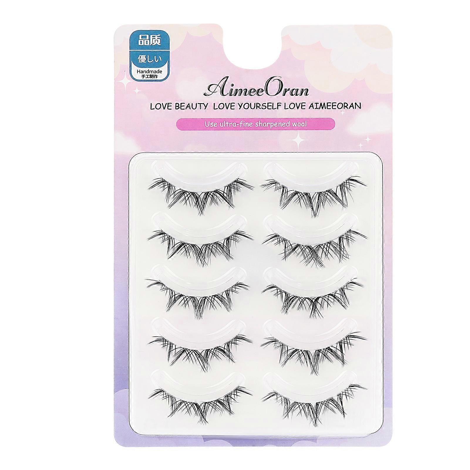 5 Pairs Dense Soft Artificial Eyelashes Multi-Layered Fluffy Volume Long Thick