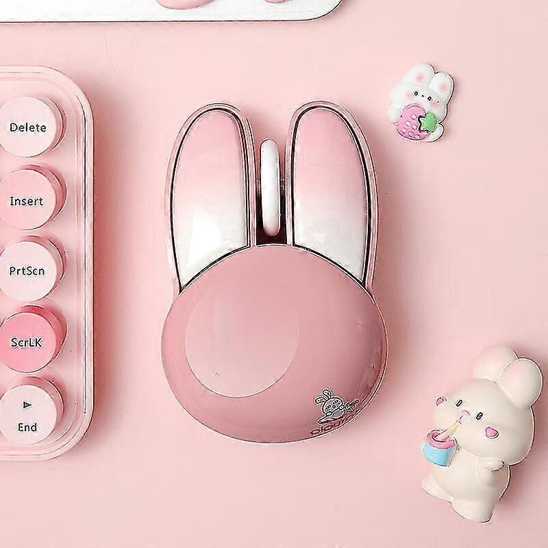 Wireless Compact Silent Mouse with Cute Rabbit Designs, 2.4GHz Plug and Play Wireless Opatical Mouse with USB Nano Receiver for Laptop/PC/Computer
