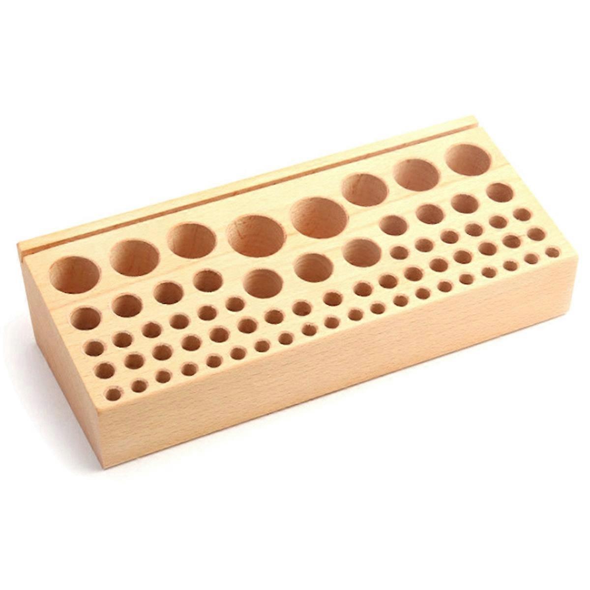 68 Hole Manual DIY Beech Wood Tool Table Storage Rack Printing Tool
