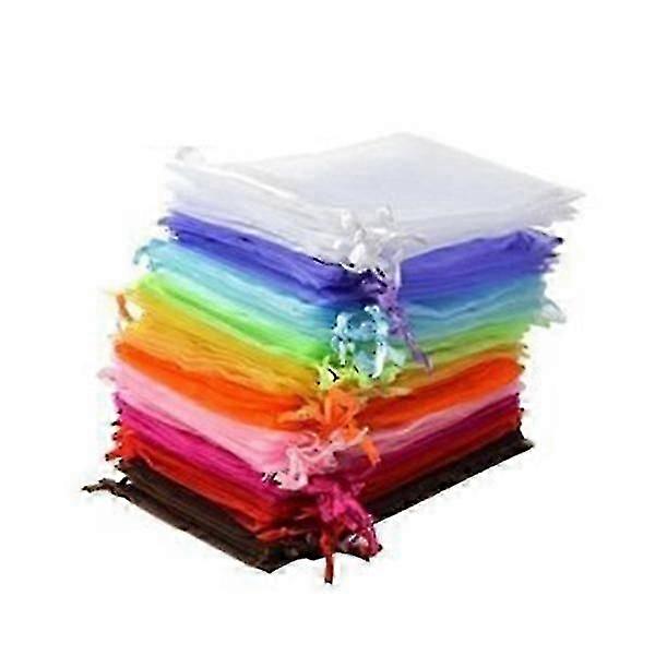 50 stk klare godteriposer smykker poser organza poser 7x9 lipgloss poser mesh poser snøring