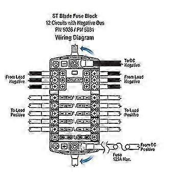 Car Holder 5026 Blade Fuse Block 32V100A 12 Circuit with Ground and Cover Boat Fuse Box