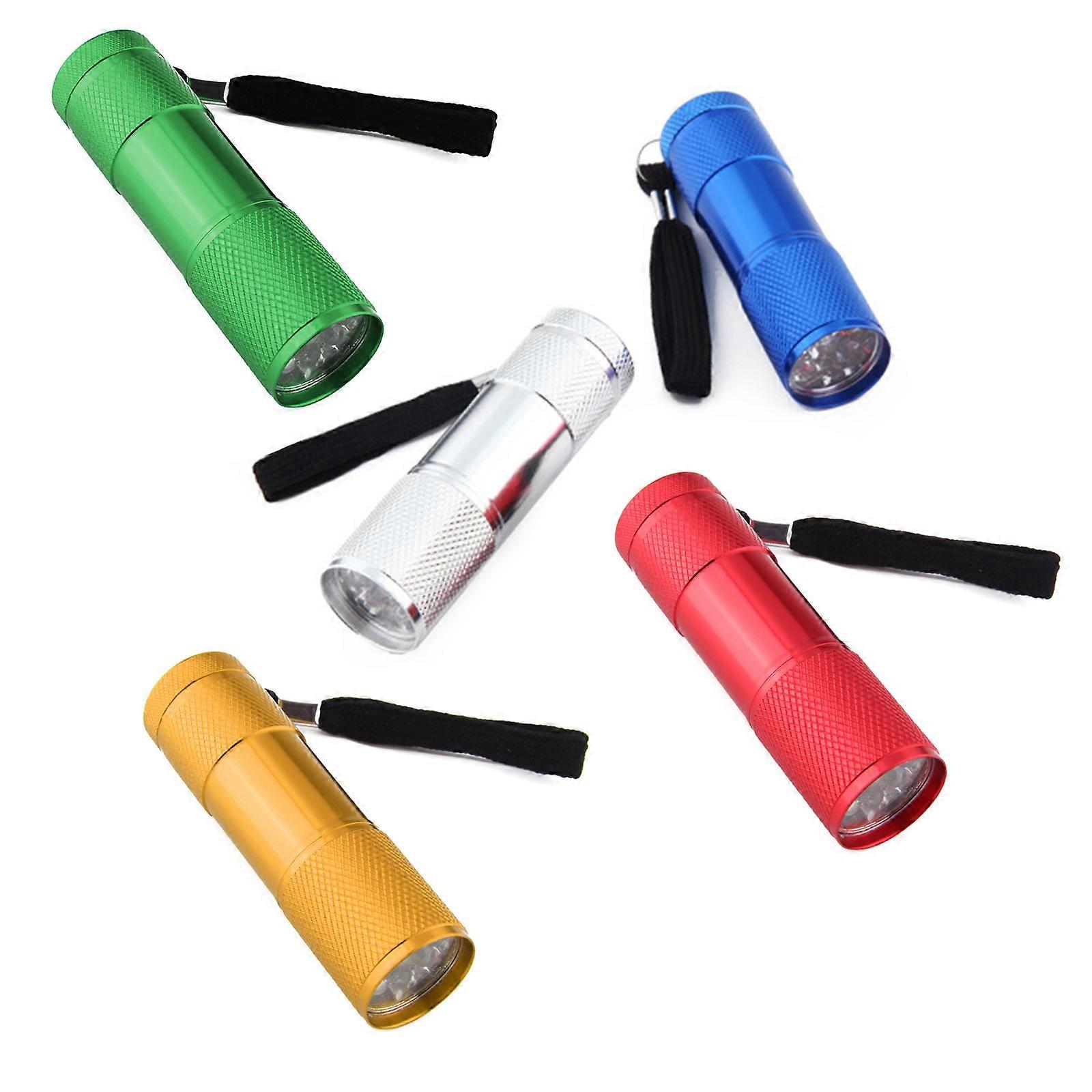 Set of 5 Practical LED Torches with Nonslip Grip LED Camping Flashlights Perfect for Camping Reading and Home Repairs