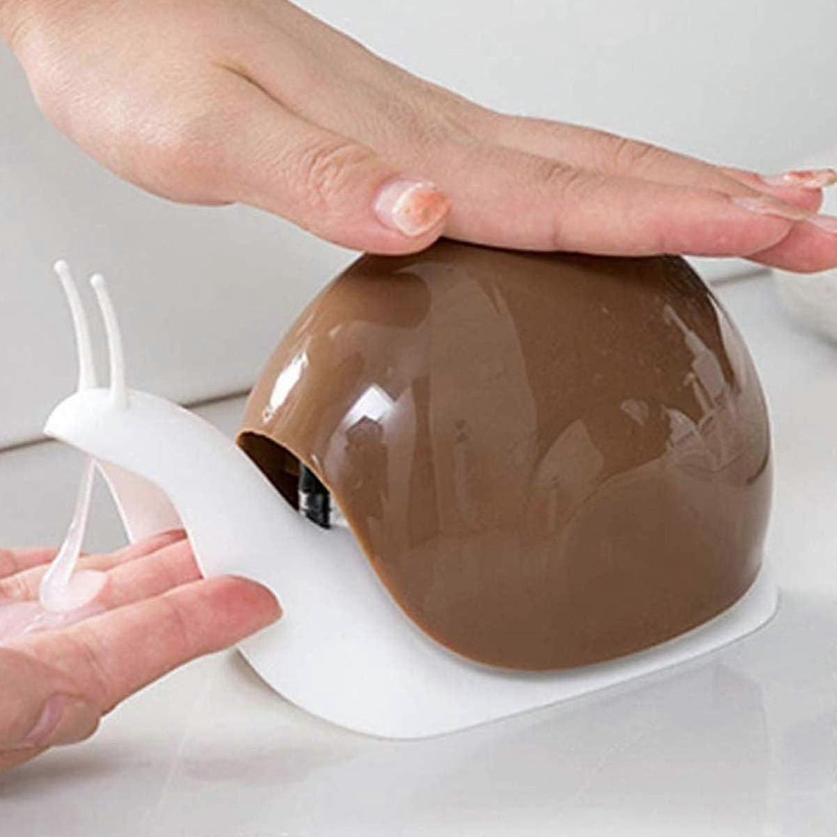 Cute Snail Soap Dispenser - 120ML, Brown