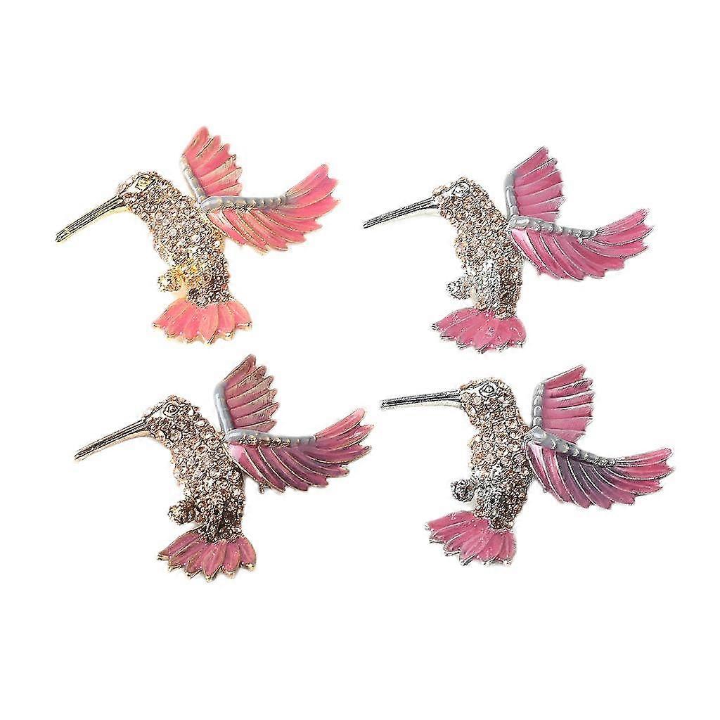 4x Shape Alloy Rhinestone Brooch Flatback Buttons Buttons Embellishment For