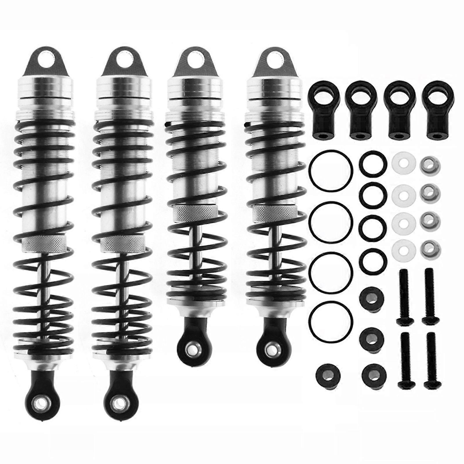 Full Metal Shock Absorber Front & Rear Shocks Damper for Slash 4x4 Stampede 2WD Rustler 4X4 VXL Rally 4X4 1/10 RC Car  silver