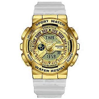 SANDA 3137 TPU-band Lichtgevend waterdicht elektronisch horloge met twee schermen