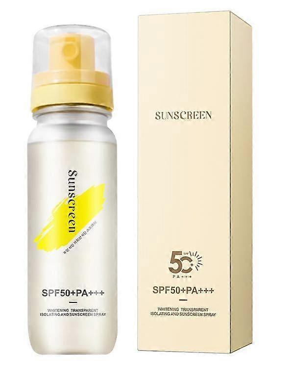 Sunscreen Spray, Sunblock SPF 50+, Moisturizing UV Spray, 100ml Non-Oily Skin Protection Moisturizing And Soothing, Waterproof, Lightweight, Non-Greas