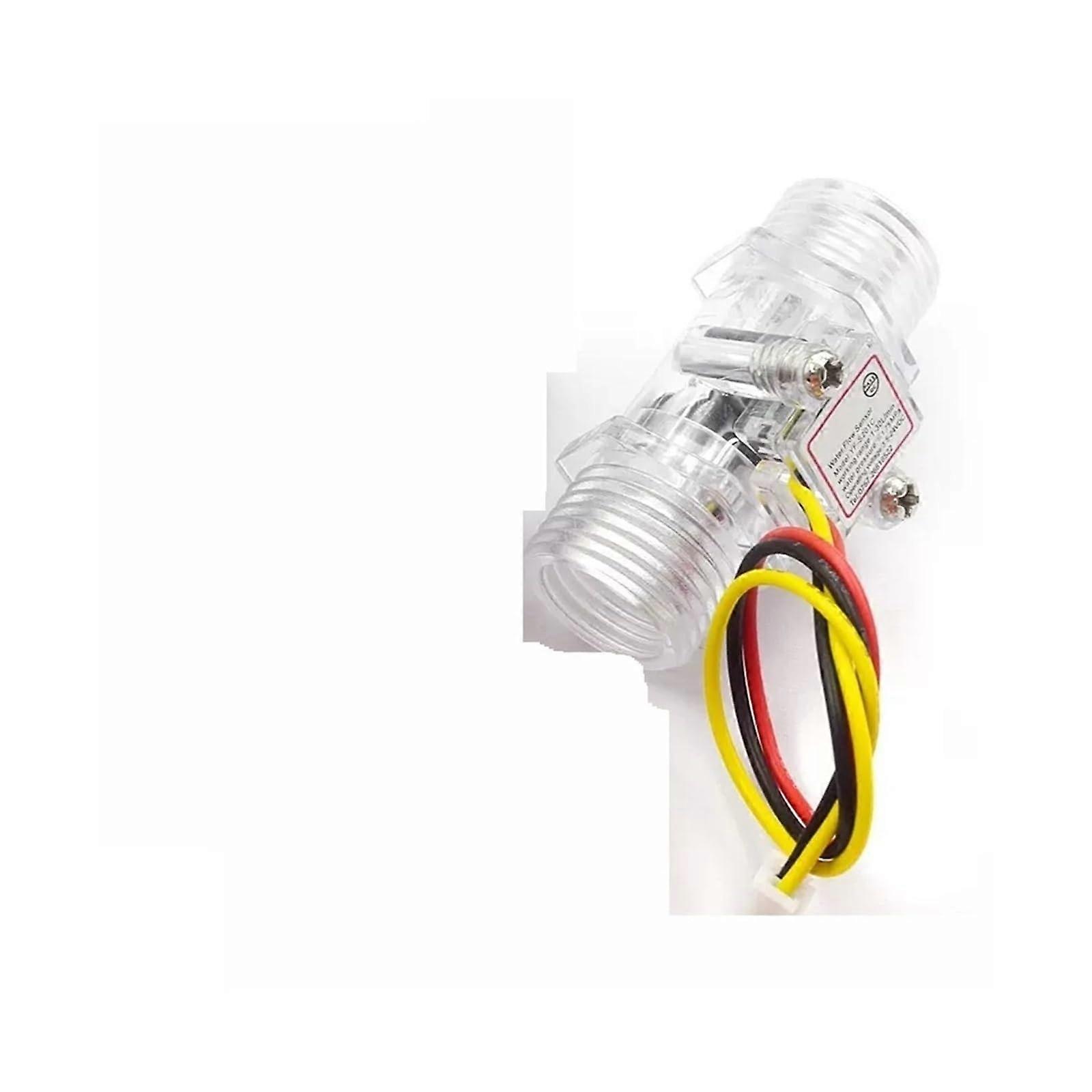 Water Flow Sensor Switch G1/2' Flow Meter Water Transparent Enclosure DC 515V Use for Water Heaters YFS201C(Clear Color)