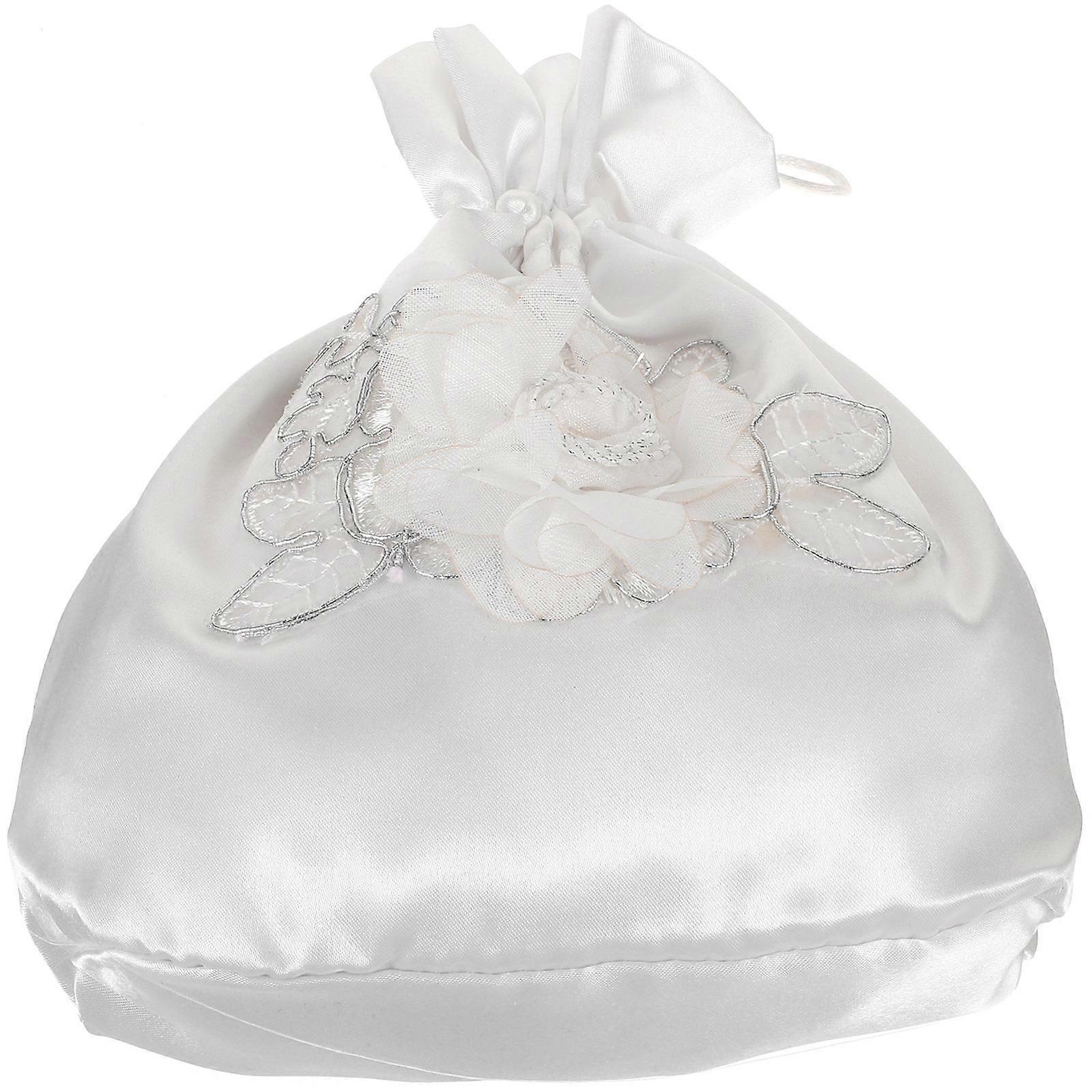 婚礼伴娘手推车包优雅矩形新娘配饰白色 23.00X22.00X1.00cm 收纳 1 件装