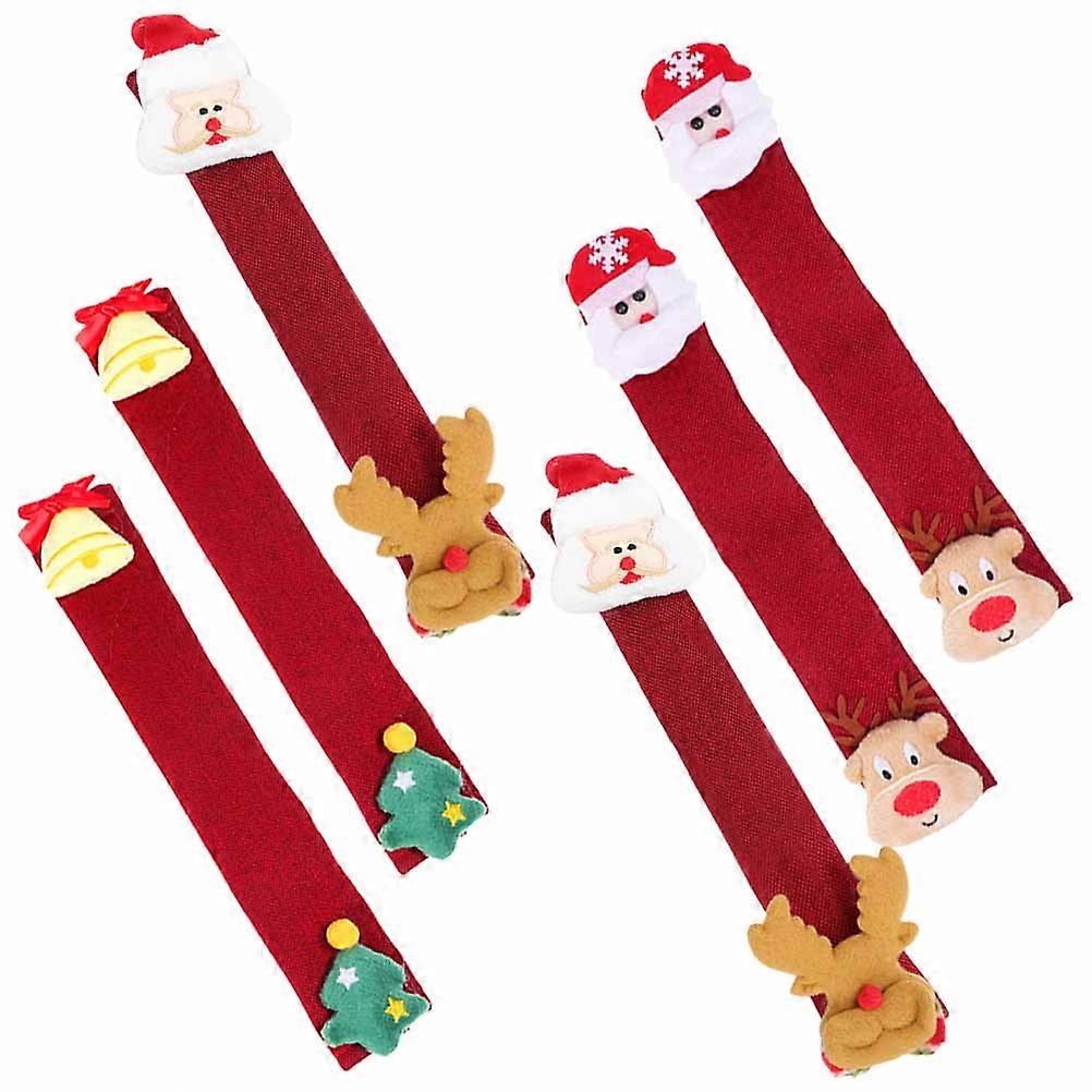 Christmas Microwave Handle Covers Red Cloth for Protection Use 6Pcs