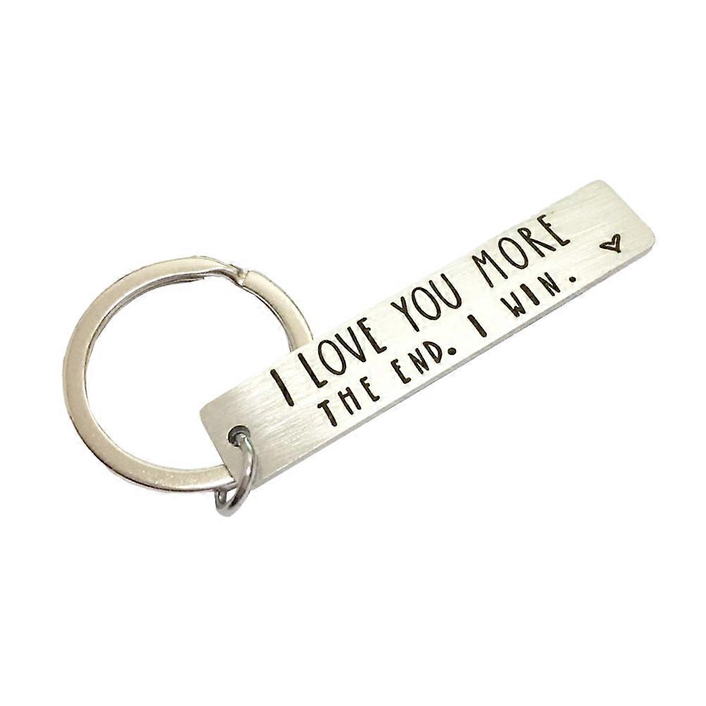 Couples Keyring Valentine's Day present Key Chain for Boyfriend Girlfriend Rectangular Stainless Steel Organizing Keys 1Pack