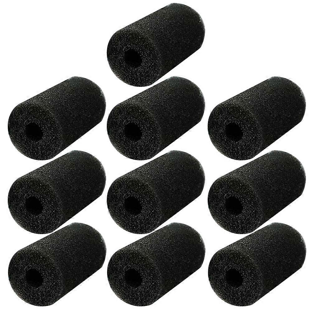 Sponge Filters For Aquariums Pre-Filter Sponge Trap Particles Protect Filter 6x3.2cm Black 10Pcs